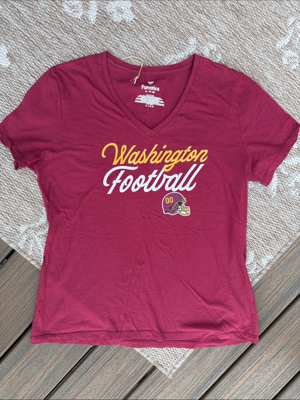 Fanatics Washington Football Women's V-Neck T-Shirt - Burgundy